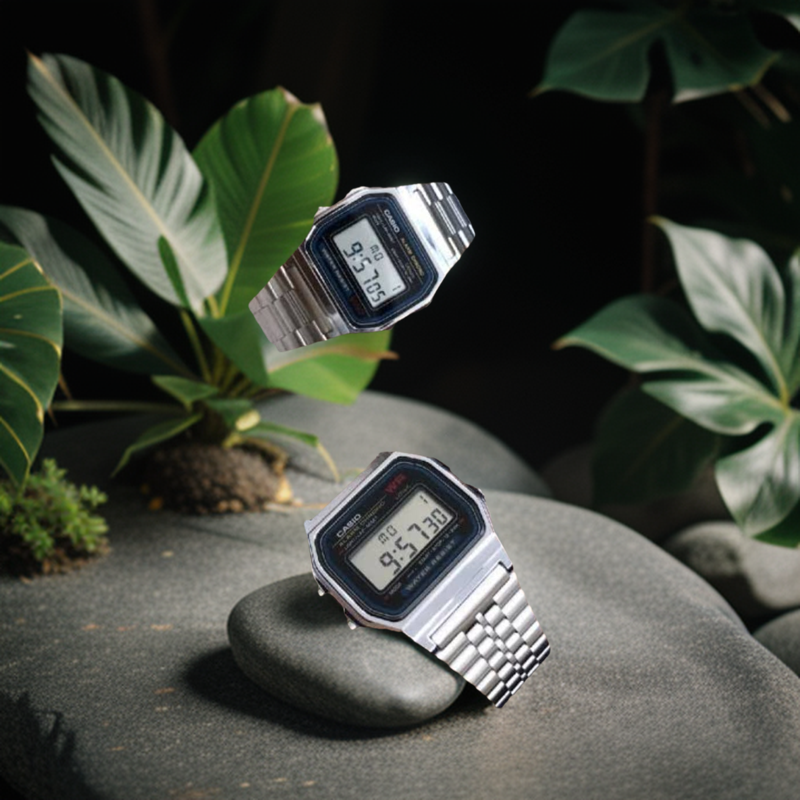 High Quality Vintage Silver Classic Digital  Cassio Wrist Watch For Couple. 