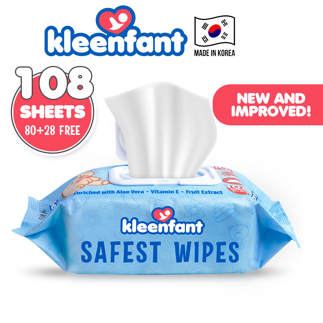 Kleenfant Unscented Baby Wipes - 108 sheets, Alcohol and Paraben Free