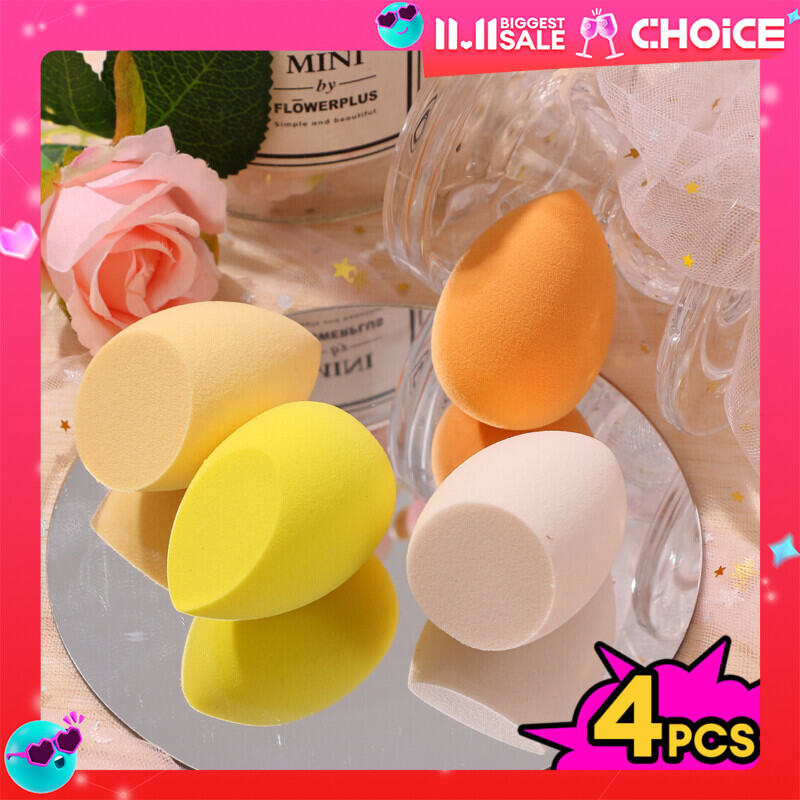 Beauty Egg Set 4 Piece Trang điểm Sponge Puff Khỏe mạnh Latex Mềm Sponge Khô và ướt Set Bevel Beauty Egg Trang điểm Tool Beauty Egg Sponge Applicator