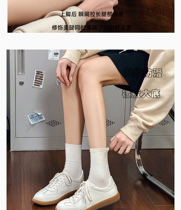 Leather Dequn Shoes Women's Spring 2025 New Style Casual Sport Soft Bottom Versatile Single Shoes Comfortable Breathable · v8