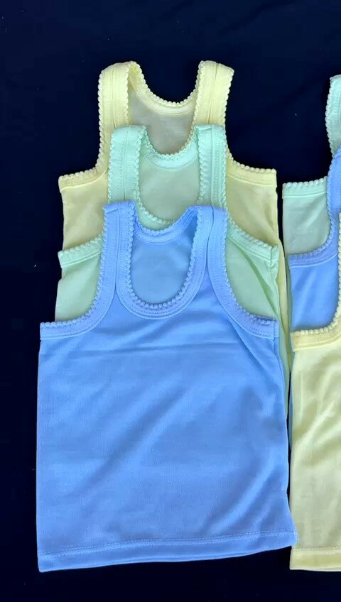 6pcs kaos dalam/singlet anak bayi warna random