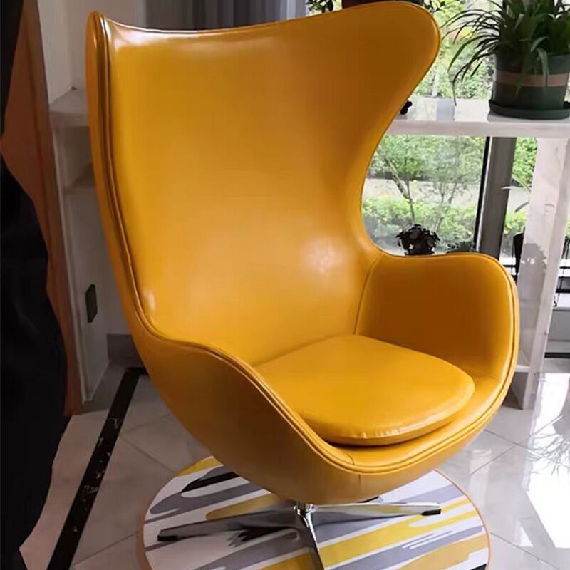 yellow swivel egg chair