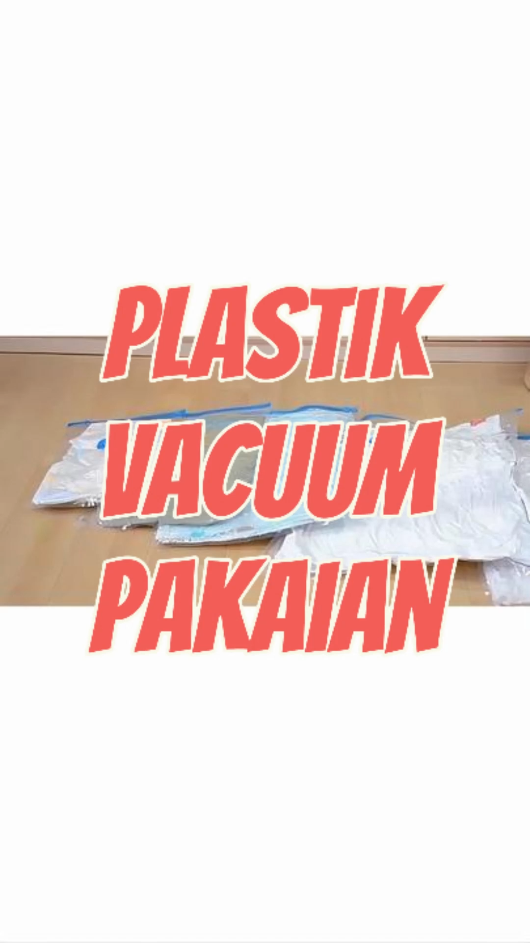 Kantong Plastik Baju Klip Pompa Press Vakum Simpan Pakaian Travel Bag