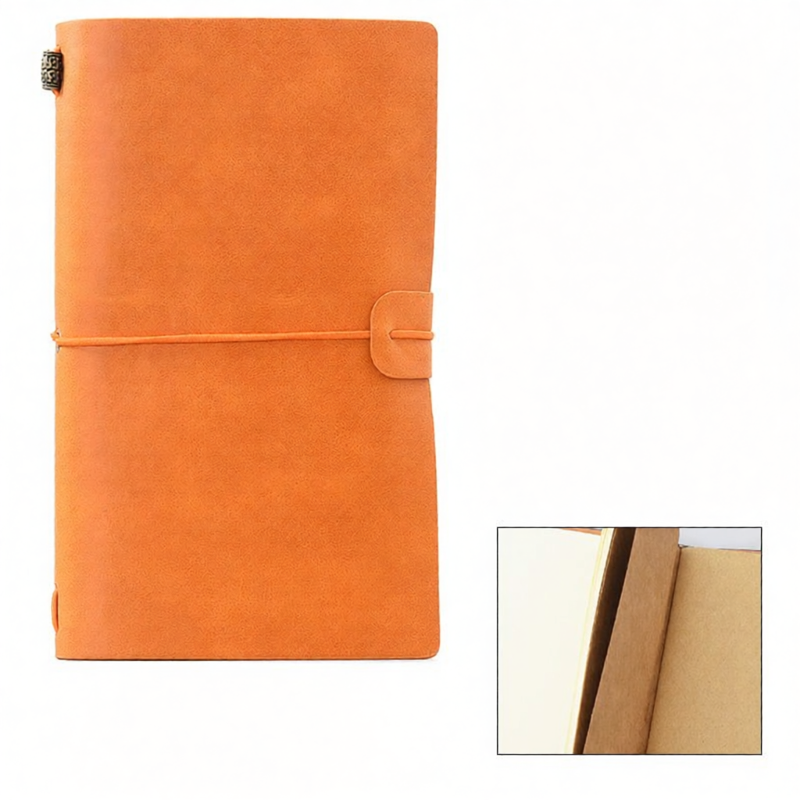 A6 Size Leather Notebook Set Portable Travel Log Book Retro Loose Leaf Creative Diary Notebook Business Gift Customizable Soft Cover