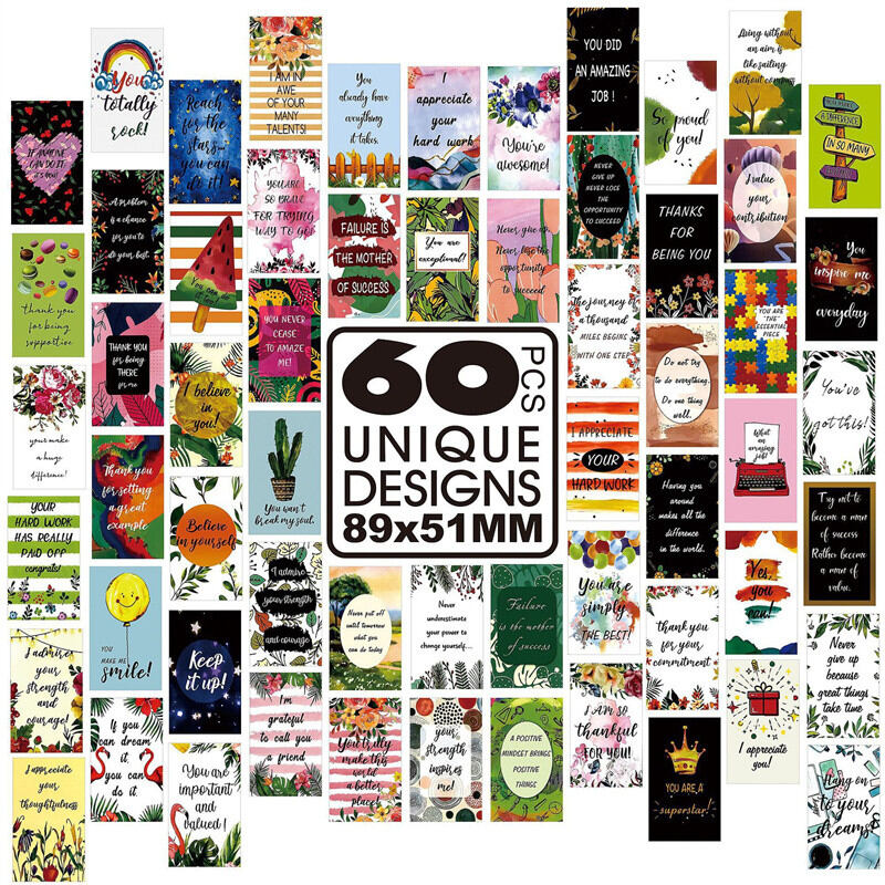 60 Pieces Inspirational Affirmation Cards for Daily Motivation-Women and Men Encouragement Cards Uplifting Motivational Quote