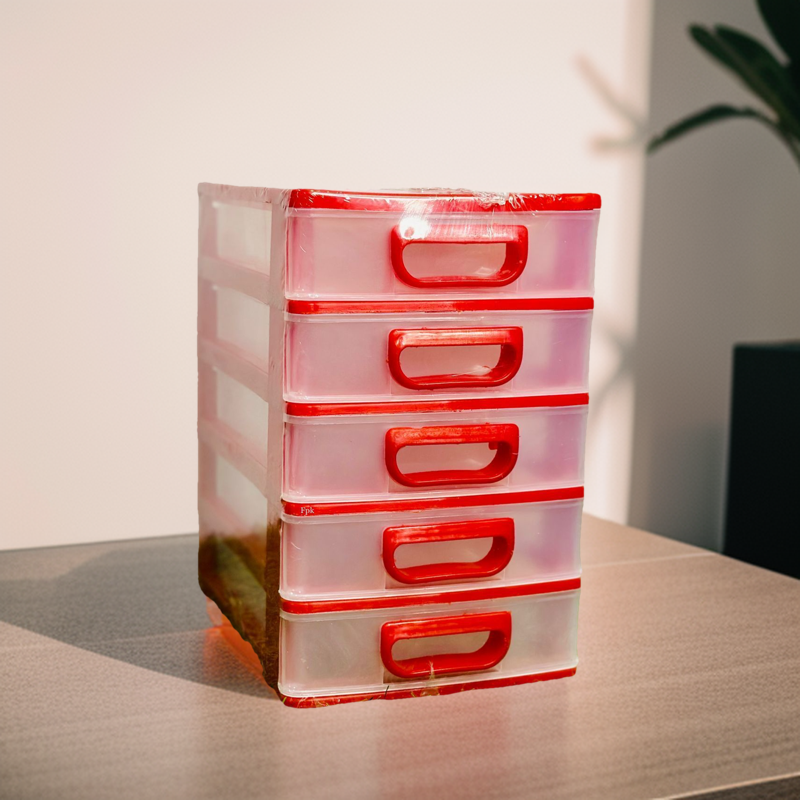 Mini small drawer 5 in 1 table drawer blue, pink, red baby office drawer Set. 