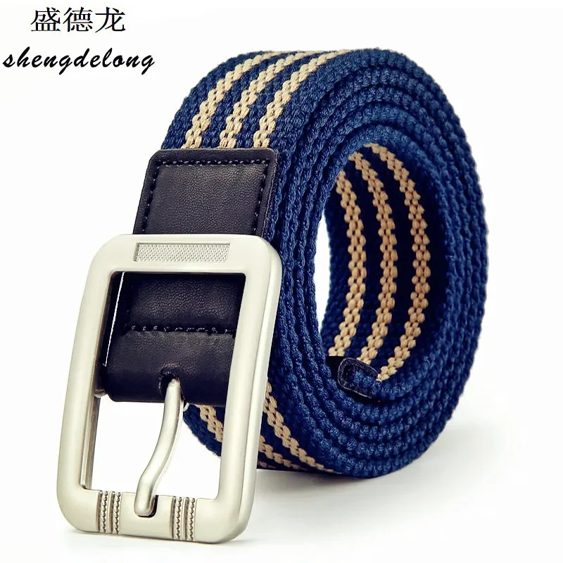 Pin Buckle Canvas Belt Unisex All-Match Casual Belt Fashionable Young Student Military Training Cloth Jeans Strap