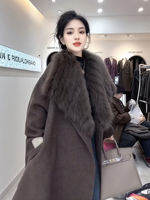 XUECAIQI | Warm Thick Wool Coat Large Fur Collar
