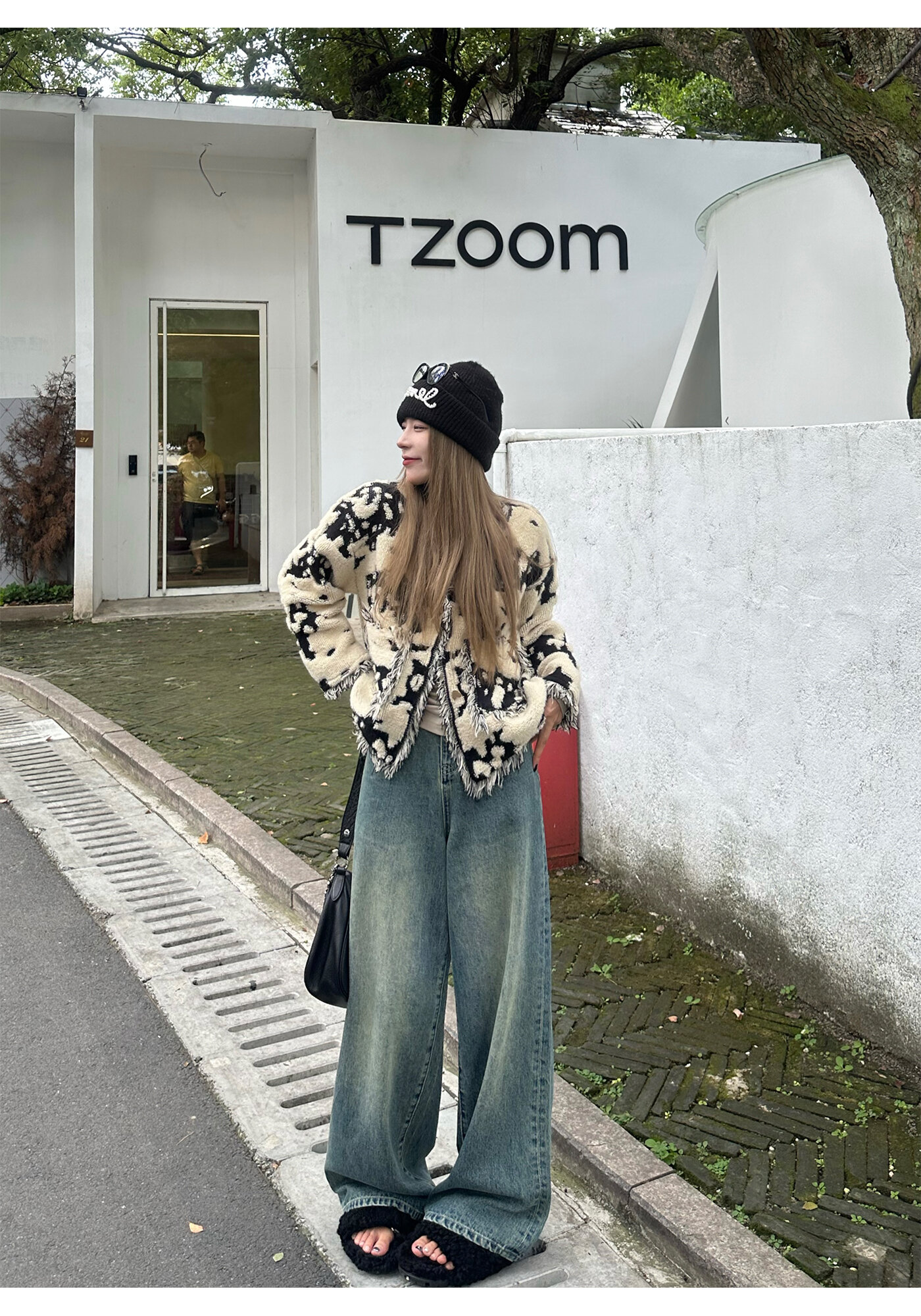 High Waist Wide Leg Jeans Women's Loose Fit Washed out Style Spring Autumn Denim Pants by LUU Peach Joy Slimming Effect · v2
