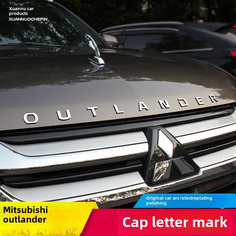 Mitsubishi Outlander Restoration Car Sticker Label Hood Logo Letter Logo Restoration Metal Letter Sticker Car Head Cover Logo. 