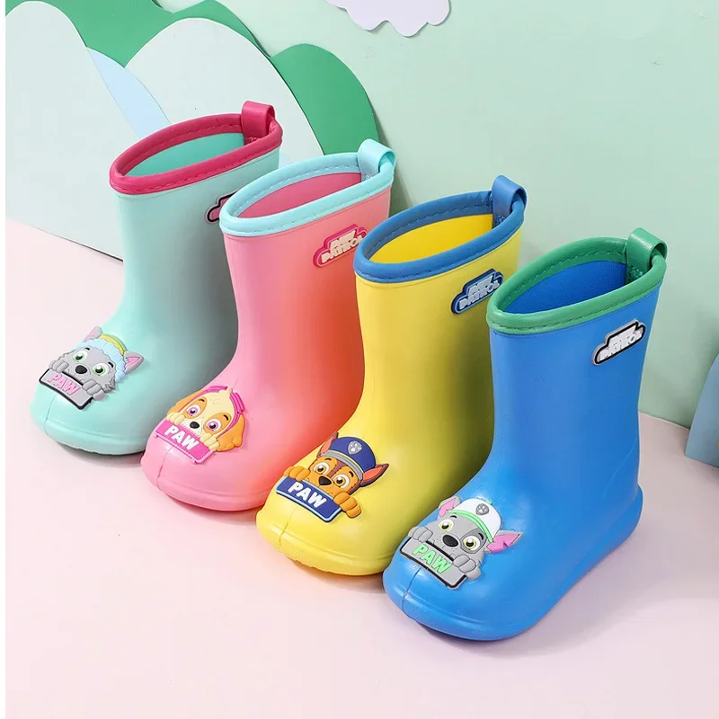 Paw Patrol Children Rain Boots 1-3-6 Baby Rain Shoes Girls Anti-slip Eva Light Kindergarten Kids BOY'S Rain Boots