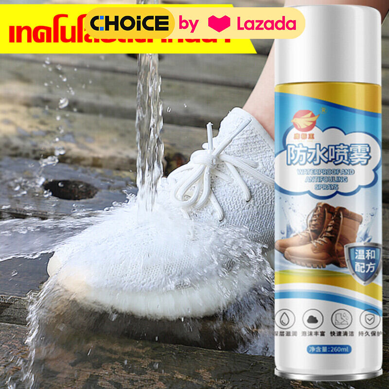 Waterproof spray Nano waterproof spray Shoe waterproof spray Shoe coating spray Nano waterproof spray Spray for spraying on sneakers leather shoes bags clothes water and dirt resistant 260 ml ราคา 66 บาท*ส่งฟรี
