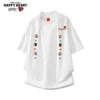 CHARLES JANGS HAPPY HEART | Cute Cat Patterned Short Sleeve T-Shirt