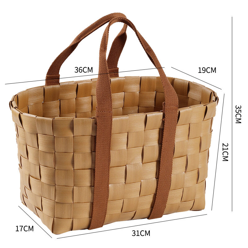 Vegetables Basket Picnic Basket JapaneseStyle Woven Satchel Gift Bag