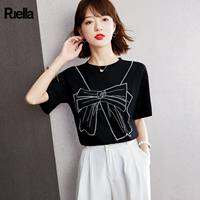 puella | Sparkling Versatile Design Casual T-Shirt Black