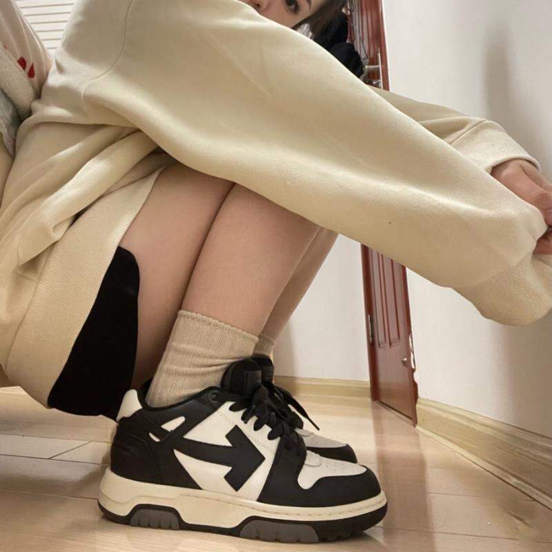 Off-White Thick-Heeled Casual Sports Shoes Unisex Fashionable Leisure Sneakers Luxury Women's Flat Footwear round Toe Mesh Inner · v10