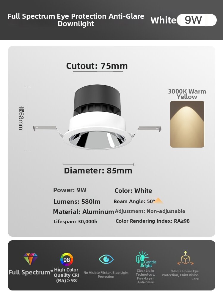 Philips | Full Spectrum Anti-glare Recessed Downlight LED