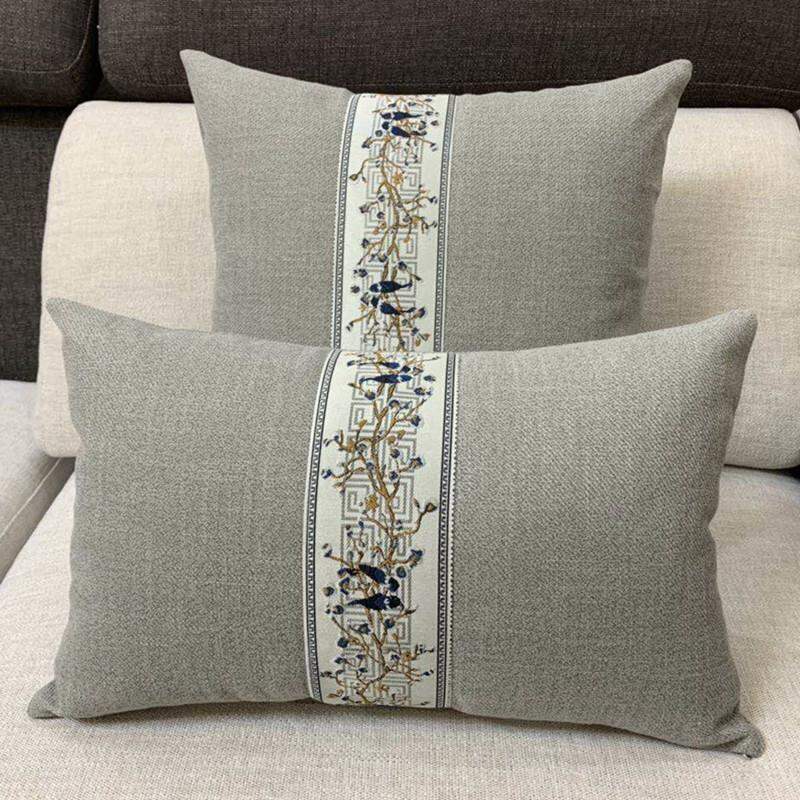 New Chinese Style Linen Pillow Sofa & Chair Back Cushion
