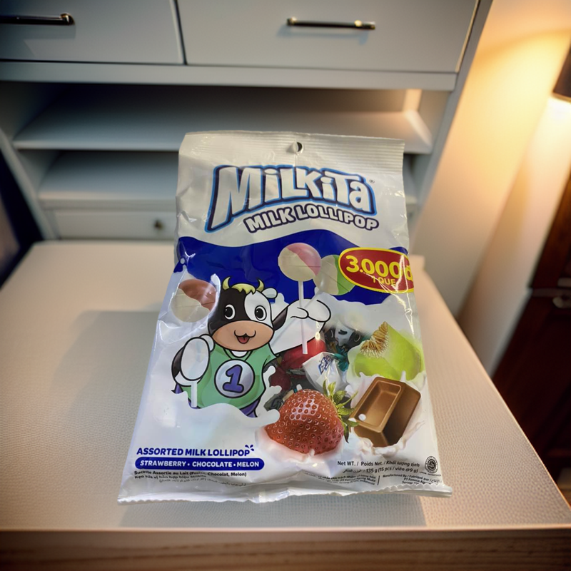 Kẹo Sữa Milkita Vị Hỗn Hợp 15 Que (Gói 135g)