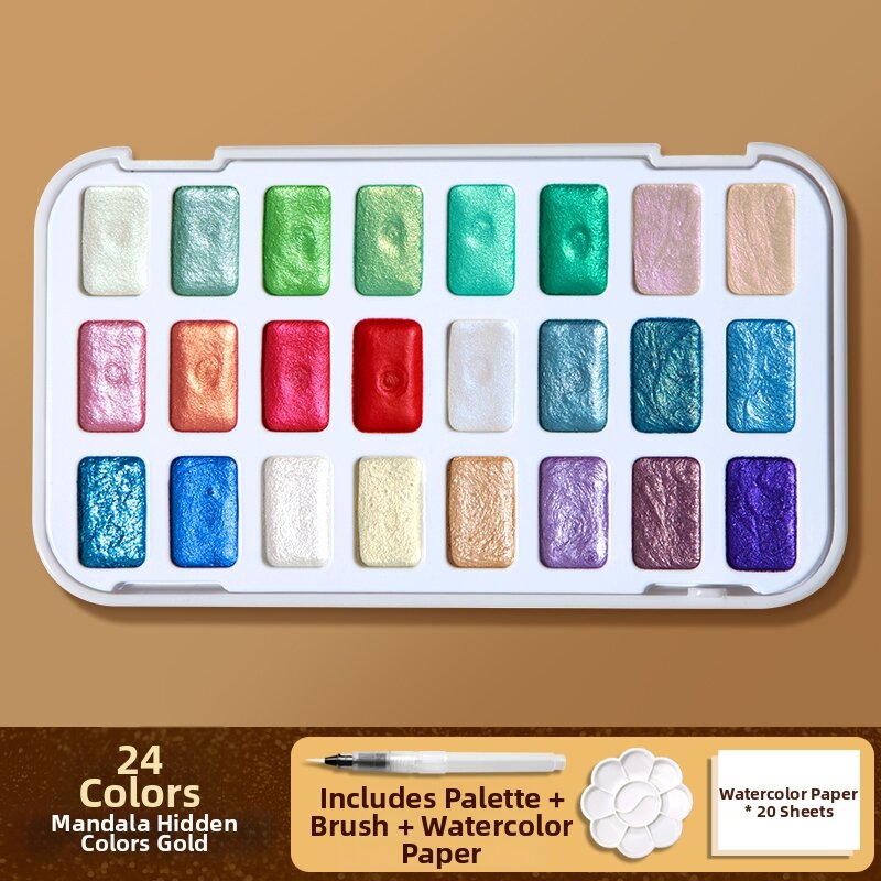 MINGZHUO | Pearl Luminous Portable Watercolor Paint Set 180 Colors