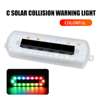 KEVANLY | 1/2x Solar Powered Anti Rear-end Security Light Car ATV Warning Flashing LED Light Car Warning Signal Lamp Universal Motor Light