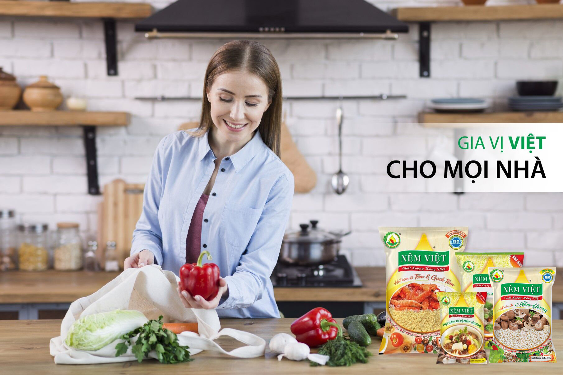 Hạt Nêm Việt Tôm và Gạch Tôm gói lớn 800gr