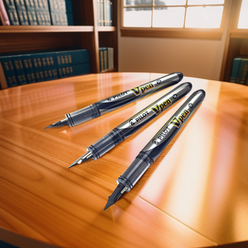 Pack Of 3 Pilot "VPen" - Disposable Fountain pen _ Black. 