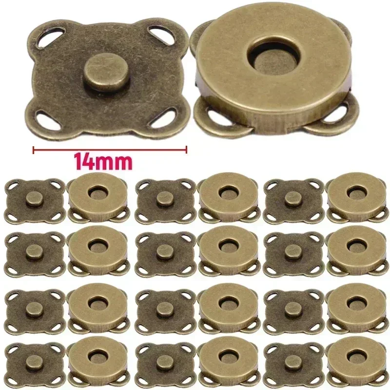 3/5/10 Sets Magnetic Snap Button Metal Plum Blossom Sew on Button Clasps Fasteners for Purses Handbag Clothes DIY Accessories