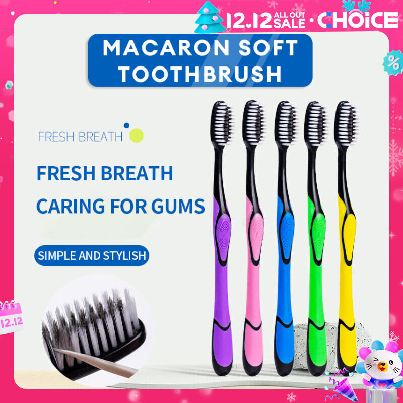 【Local seller in stock】Adult soft bristle toothbrush with independent packaging, 3-color selection for adult couples' home use