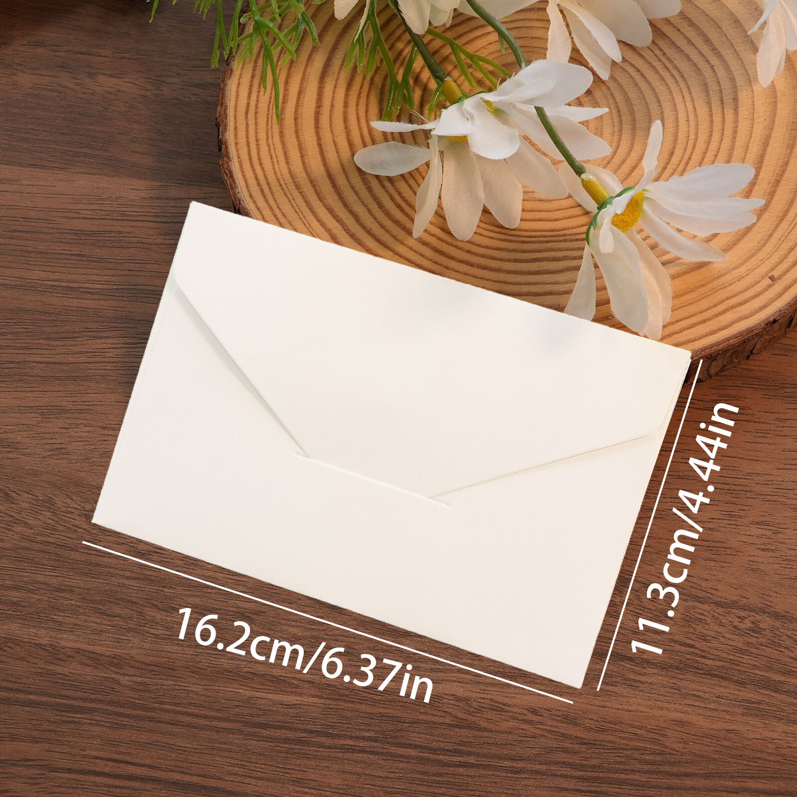 20pcs 6.37×4.44inch Classical White Black Kraft Blank Paper Window Envelopes Small Card/Note Holders for Wedding Invitation