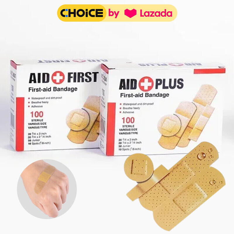 Băng dán cá nhân aid first- Bandage hộp 100 miếng - urgo, đồ dùng chăm sóc chấn thương- giao hộp ngẫu nhiên.
