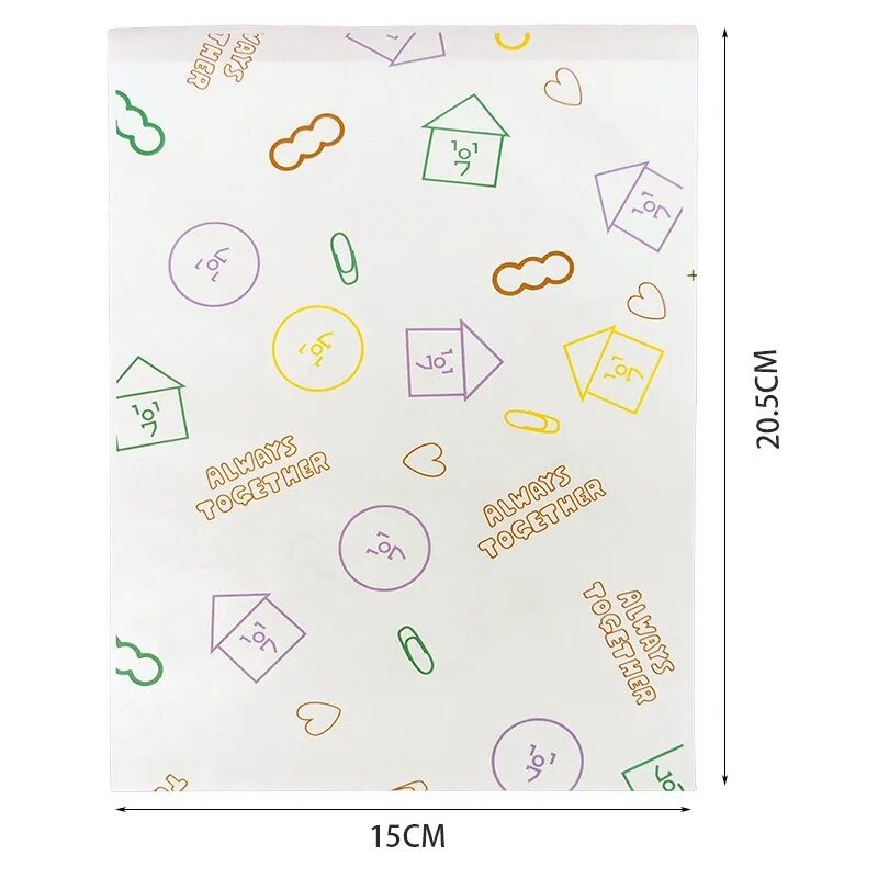Korean Ins Cartoon White Paper Bag Self-Sealing Gift Packaging Bag Snack Candy Storage Bag Simple Design Korean Style