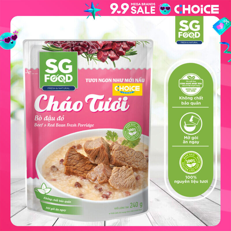 Cháo tươi Choice x Sài Gòn Food bò đậu đỏ 240 gram