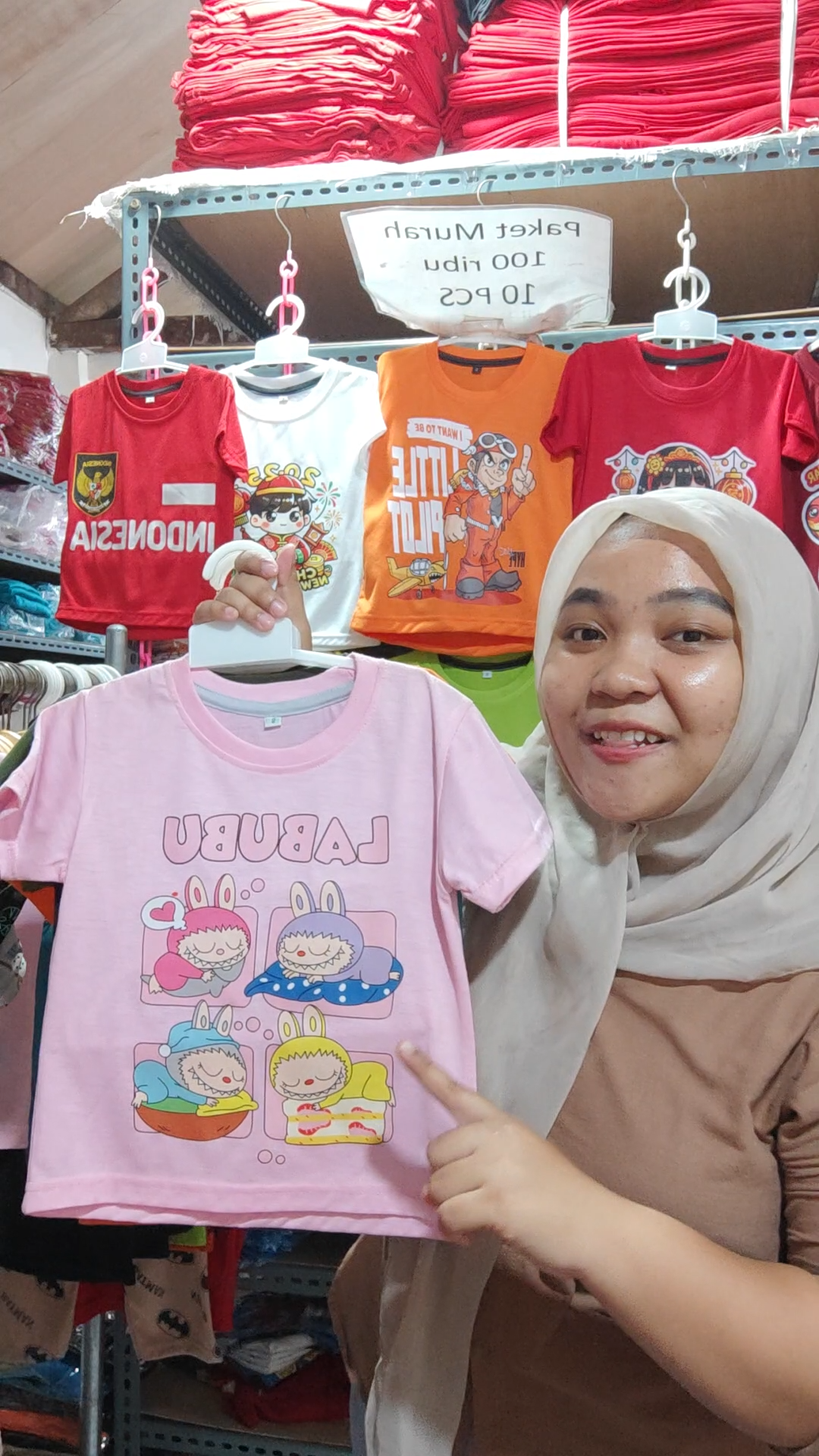Baju Kaos Atasan Karakter Labubu Anak Laki Laki Keren Dan Perempuan Lucu Usia 1 - 10 Tahun - DTF