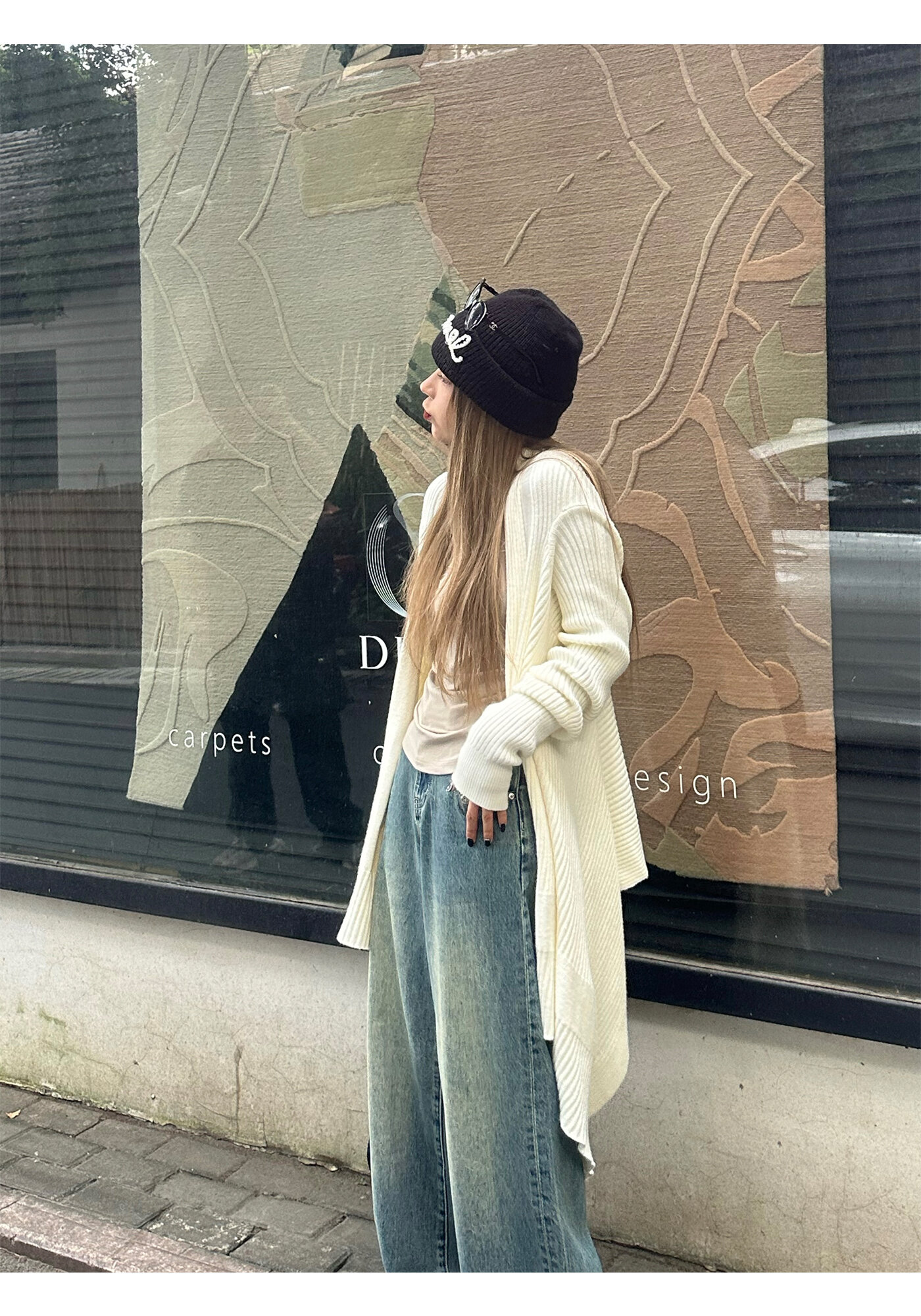 High Waist Wide Leg Jeans Women's Loose Fit Washed out Style Spring Autumn Denim Pants by LUU Peach Joy Slimming Effect · v2