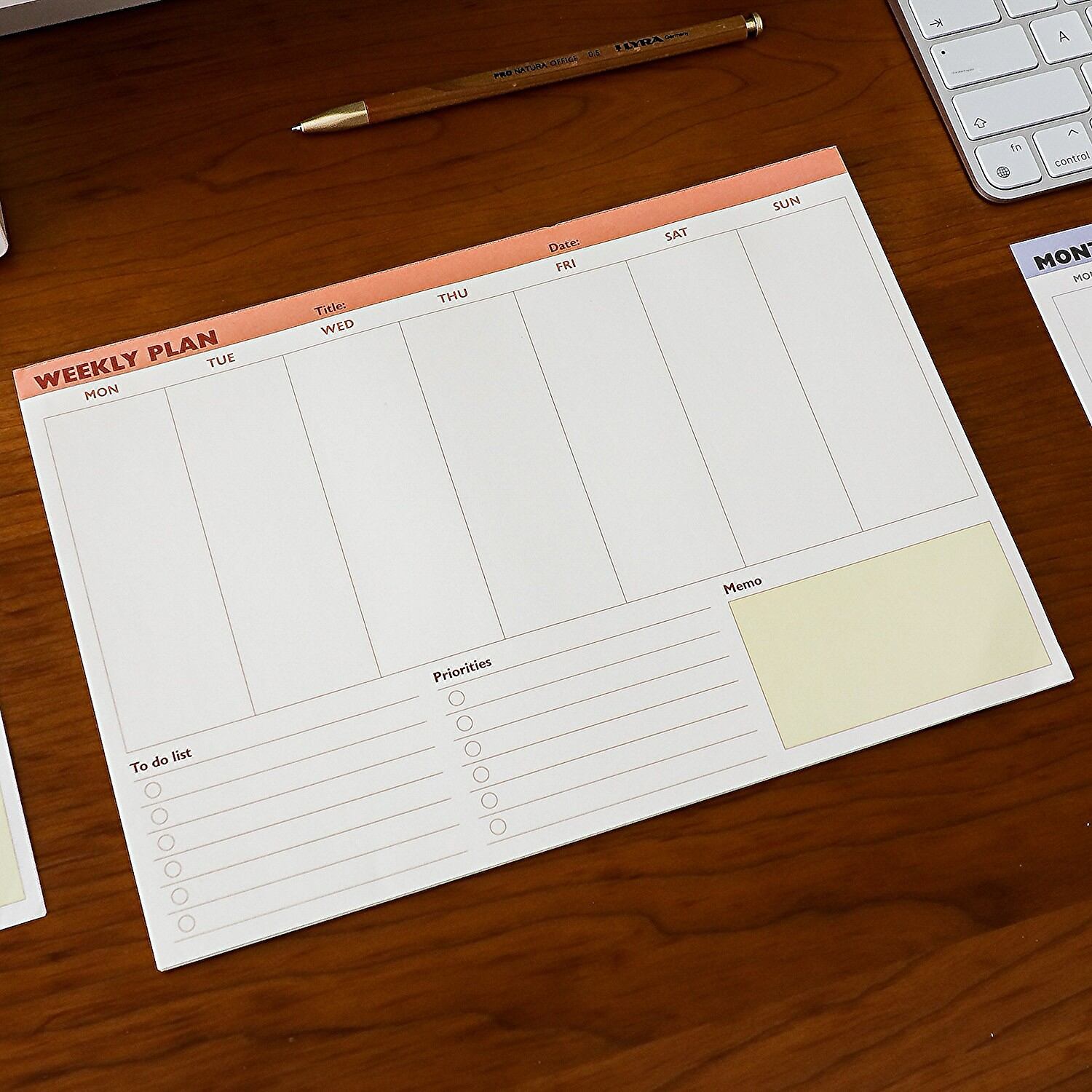 Simple Tearable Monthly Planner Notebook Work Study Weekly Schedule Calendar Plan Book Basic Packaging Less than 100 Pages