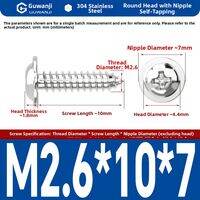 GUWANJI | 304 Stainless Steel Black Cross Round Head Self Tapping Screws With Washers