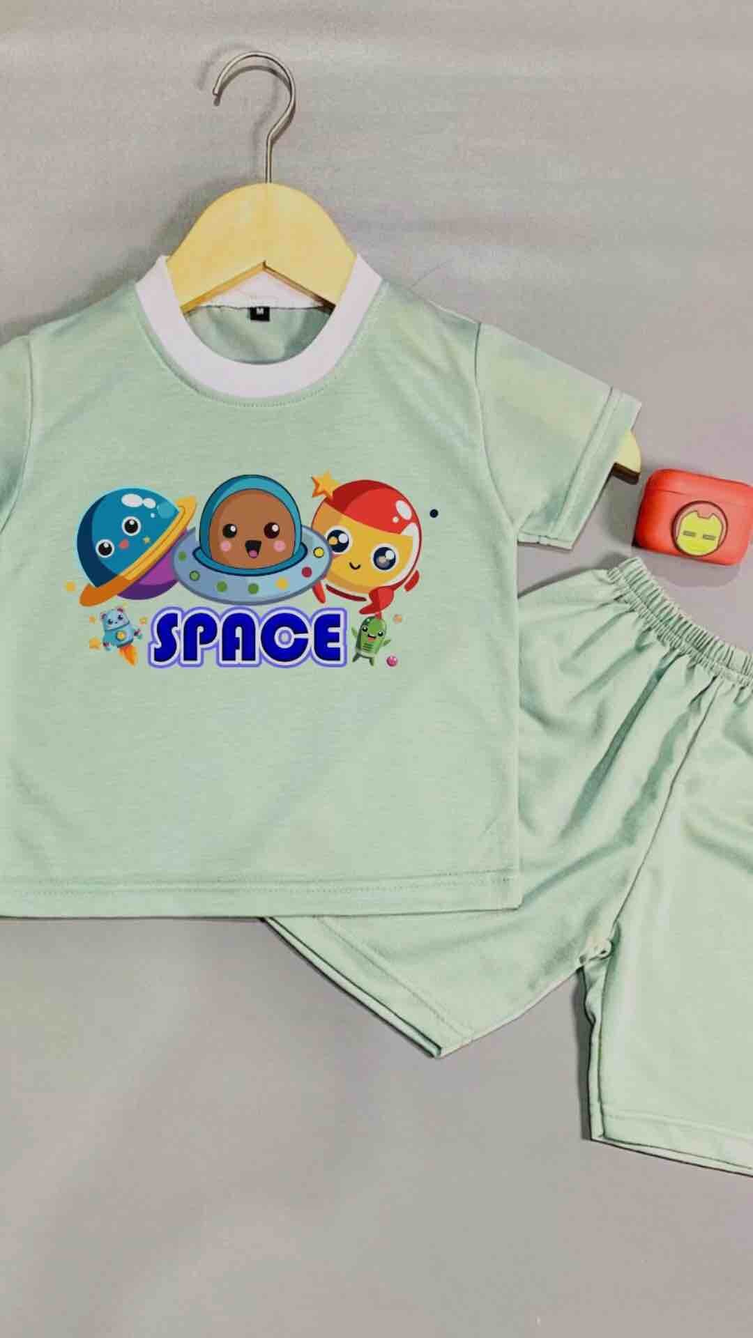 Baju Astronot untuk umur 0-7tahun Kaos Baju Anak Lengan Pendek