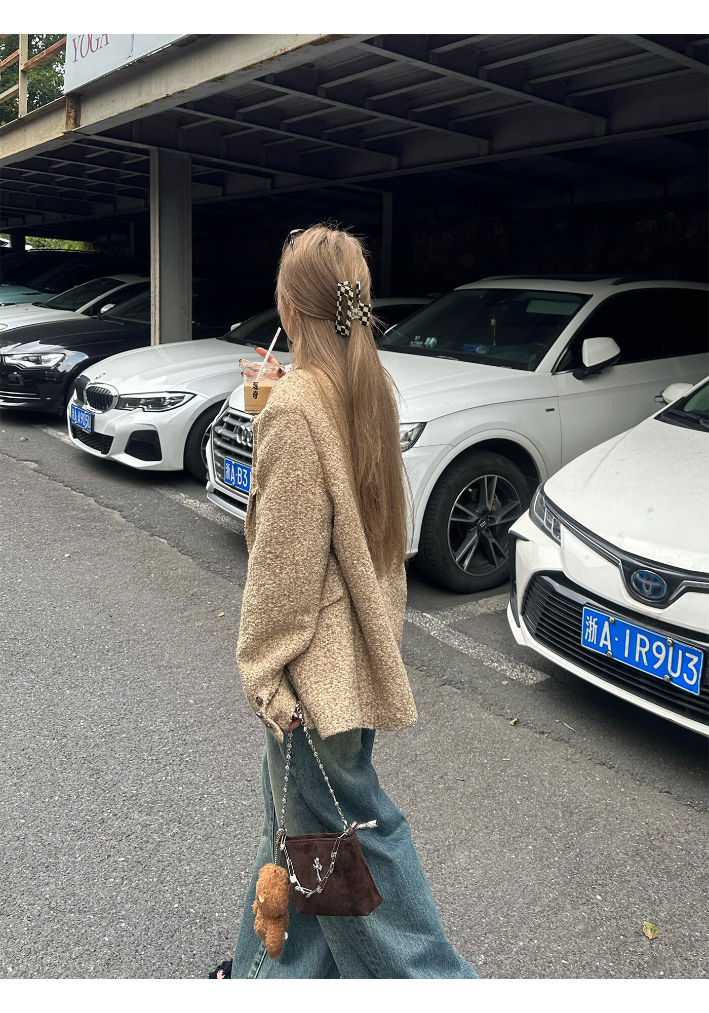 High Waist Wide Leg Jeans Women's Loose Fit Washed out Style Spring Autumn Denim Pants by LUU Peach Joy Slimming Effect · v2