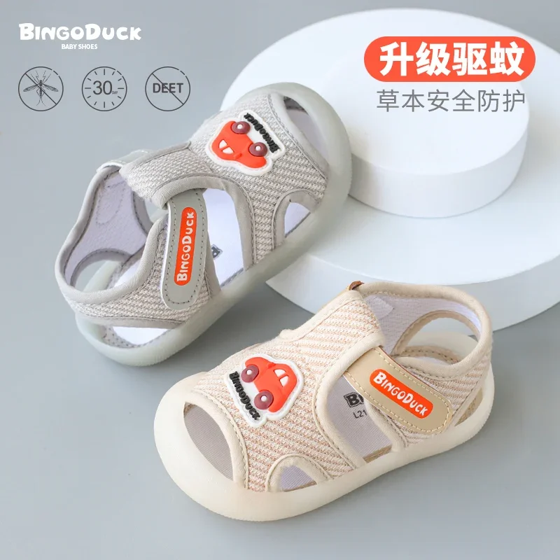 Baby Sandals Toddler Shoes Mosquito Repellent Men's Soft Bottom 0-1-2 Years Old 3 Summer Baby Girl Child Non-Slip Breathable Mesh Cloth Shoes