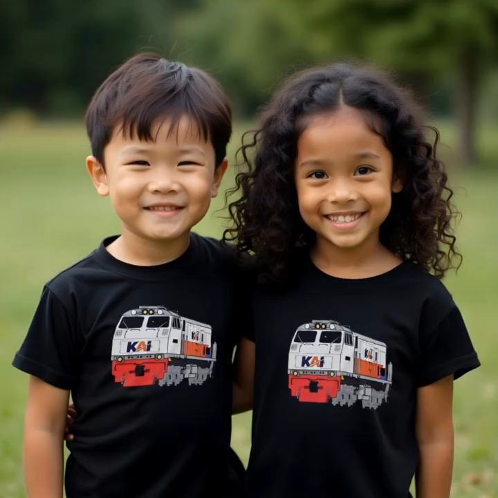 ( Kaos Anak ) Monstahopkids Kaos Anak Laki-Laki Perempuan Motif KERETA API Bahan 24s