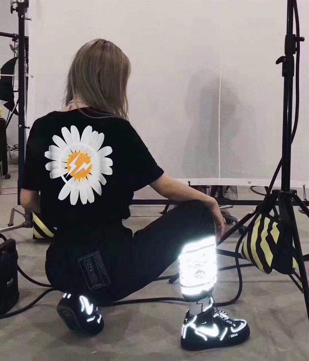 [In Stock] Peaceminusone GD G-Dragon Lightning Joint Name Short Sleeve Fujiwaro Daisy T-shirt Short Sleeve