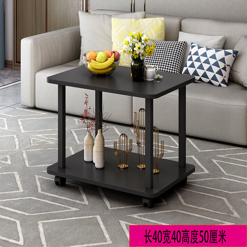 Portable Coffee Table Simple Modern Small Apartment Small Square Table Sofa Cabinet Side Table Corner Table Storage Rack Small Table With Wheels Lazada Singapore