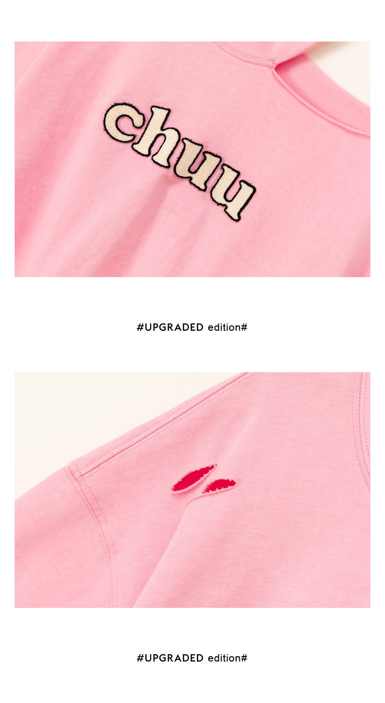 Chuu Letter Patch Embroidery Hole T-Shirt Women's Summer New Basic School Hollow out Shoulder Loose Top Asymmetrical Korean Style Cotton Polyester · v2