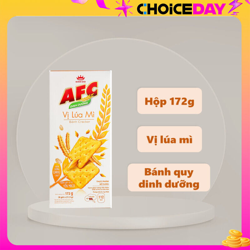 [Hộp 172g] Bánh AFC dinh dưỡng vị lúa mì (8 x 21.5g)