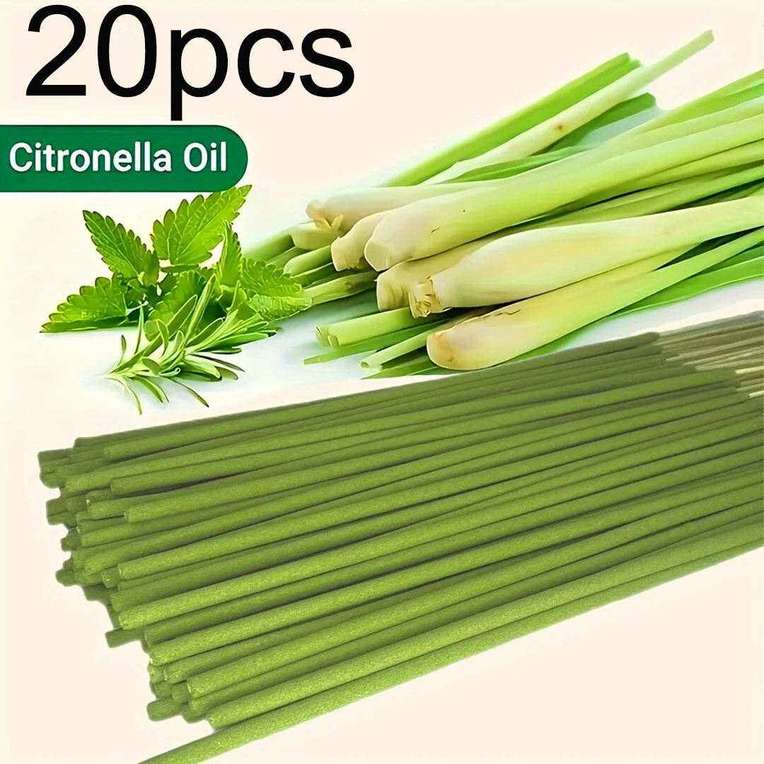 Extended Burning Time Lemongrass Oil Lemongrass Stick - 45 Minutes Burn Time Artificial Wood Summer Scent Suitable for Home Camping Yard Pool and Outdoor Activities - Air Purification and Relaxation Holiday Decoration (Halloween/Christmas/Easter/...