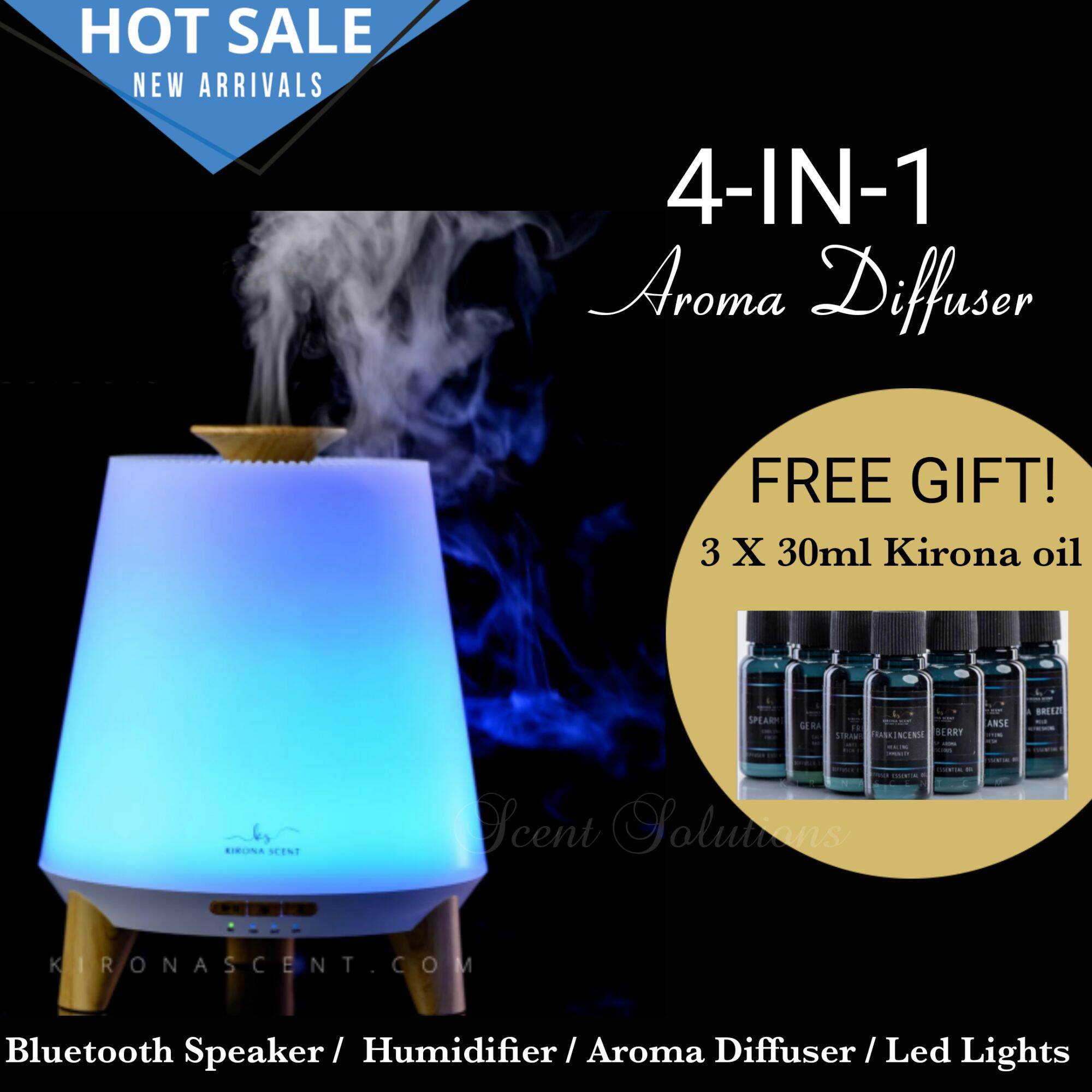 bluetooth aromatherapy diffuser with led lights