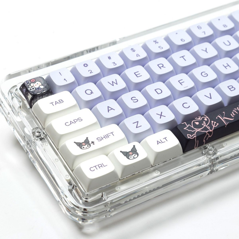 Sanrio Anime Kawaii Kuromi Keycaps  Cartoon Style Mechanical Keyboard Key Caps Cute PBT Key Caps Keyboard Accessories. 