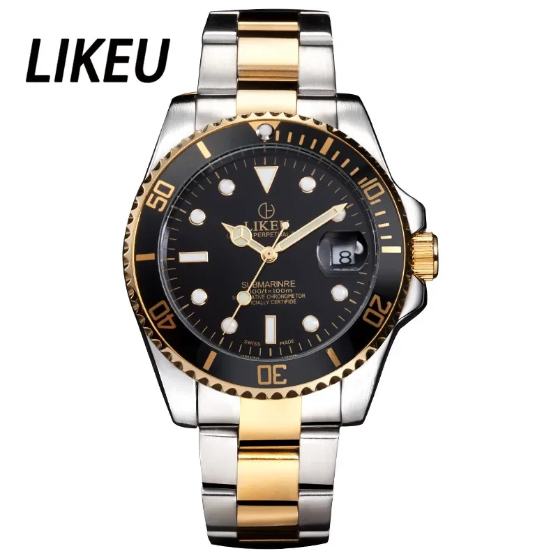 Genuine Luxury Watch Men's Full-automatic Mechanical Men's Watch High Quality Steel Belt Calendar Business Men's Wristwatch Strong Luminous Waterproof