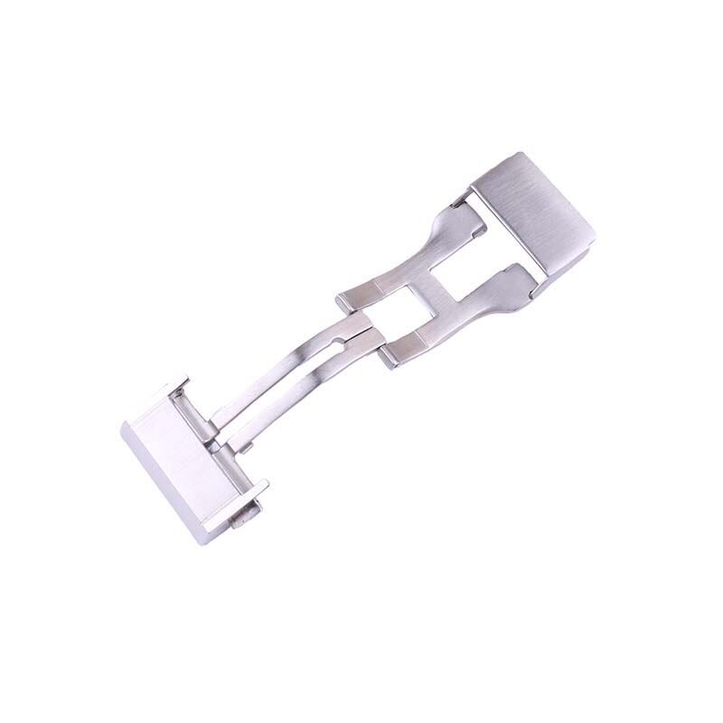 22mm men silver solid stainless steel buckle compatible for Hublot Big Bang Leather watch band women folding buckle accessories. 